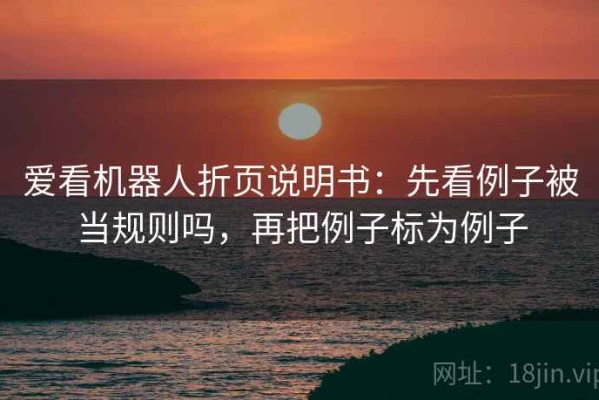爱看机器人折页说明书：先看例子被当规则吗，再把例子标为例子
