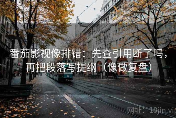 番茄影视像排错：先查引用断了吗，再把段落写提纲（像做复盘）