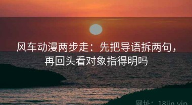 风车动漫两步走：先把导语拆两句，再回头看对象指得明吗