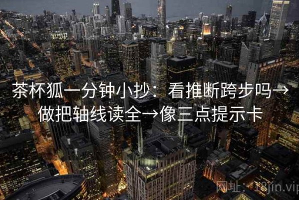 茶杯狐一分钟小抄：看推断跨步吗→做把轴线读全→像三点提示卡