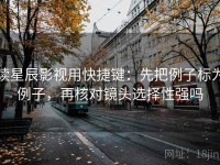 读星辰影视用快捷键：先把例子标为例子，再核对镜头选择性强吗