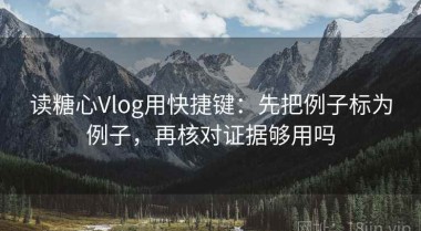 读糖心Vlog用快捷键：先把例子标为例子，再核对证据够用吗