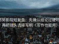 努努影院短复盘：先确认结论过硬吗，再把镜头选择写明（写作也能用）