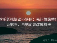 欧乐影视快读不快信：先问情绪替代证据吗，再把定论改成概率