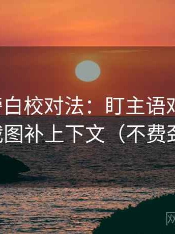 爱一番旁白校对法：盯主语对齐了吗，立刻把截图补上下文（不费劲但管用）